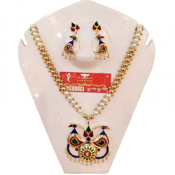 Lokapara set, meenakari- Assamese Jewellery set, lokapara set