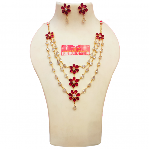 Stone har, stone set dugdugi Assamese Jewellery, attractive design stone set